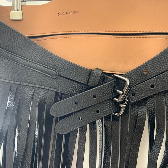 Black leather Bcbg Fringe Belt main image 4